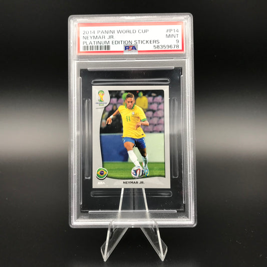 Neymar JR Panini World Cup 2014 Platinum Swiss Edition #P14 Adesivo PSA 9