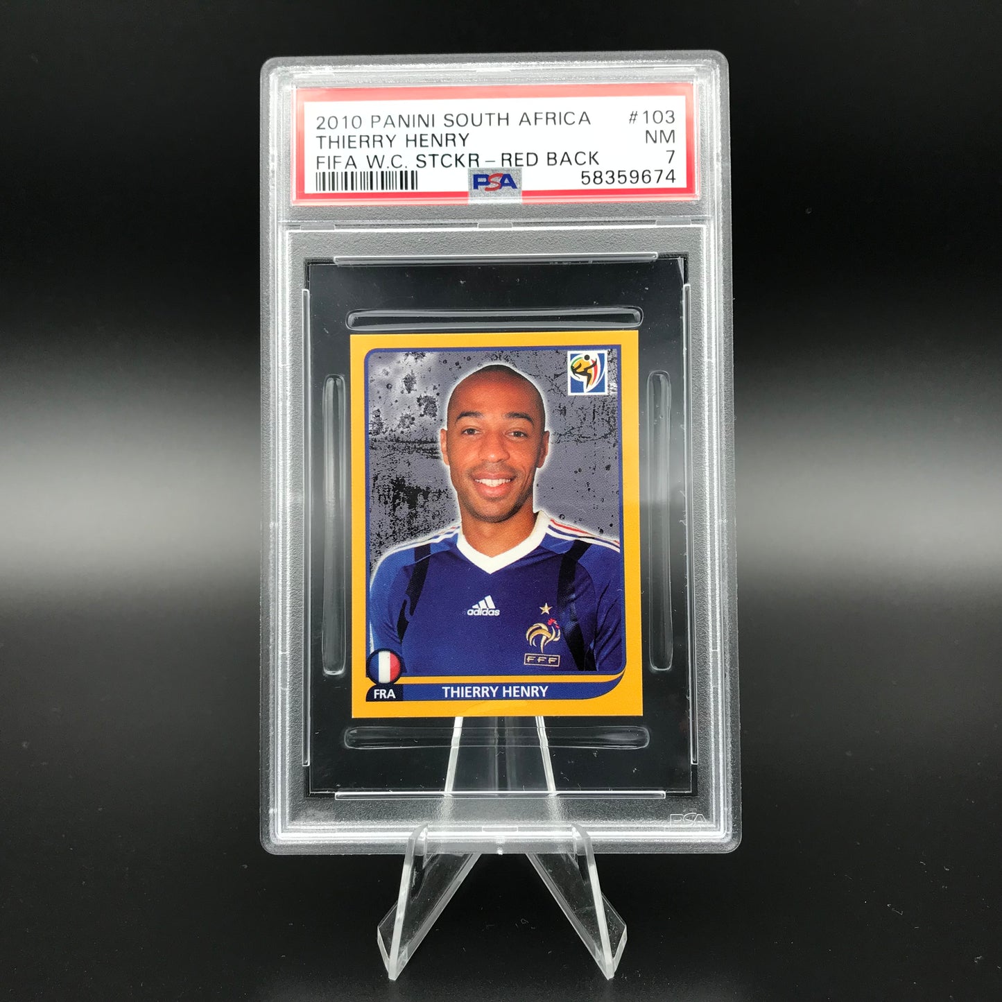 Thierry Henry Panini World Cup 2010 Swiss Edition #103 Sticker PSA 7