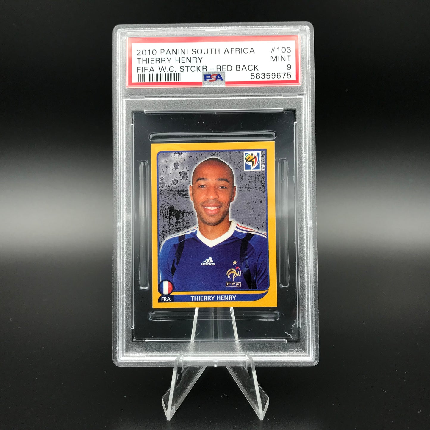 Thierry Henry Panini World Cup 2010 Swiss Edition #103 Sticker PSA 9