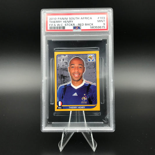 Thierry Henry Panini Coppa del Mondo 2010 Edizione Svizzera #103 Adesivo PSA 9