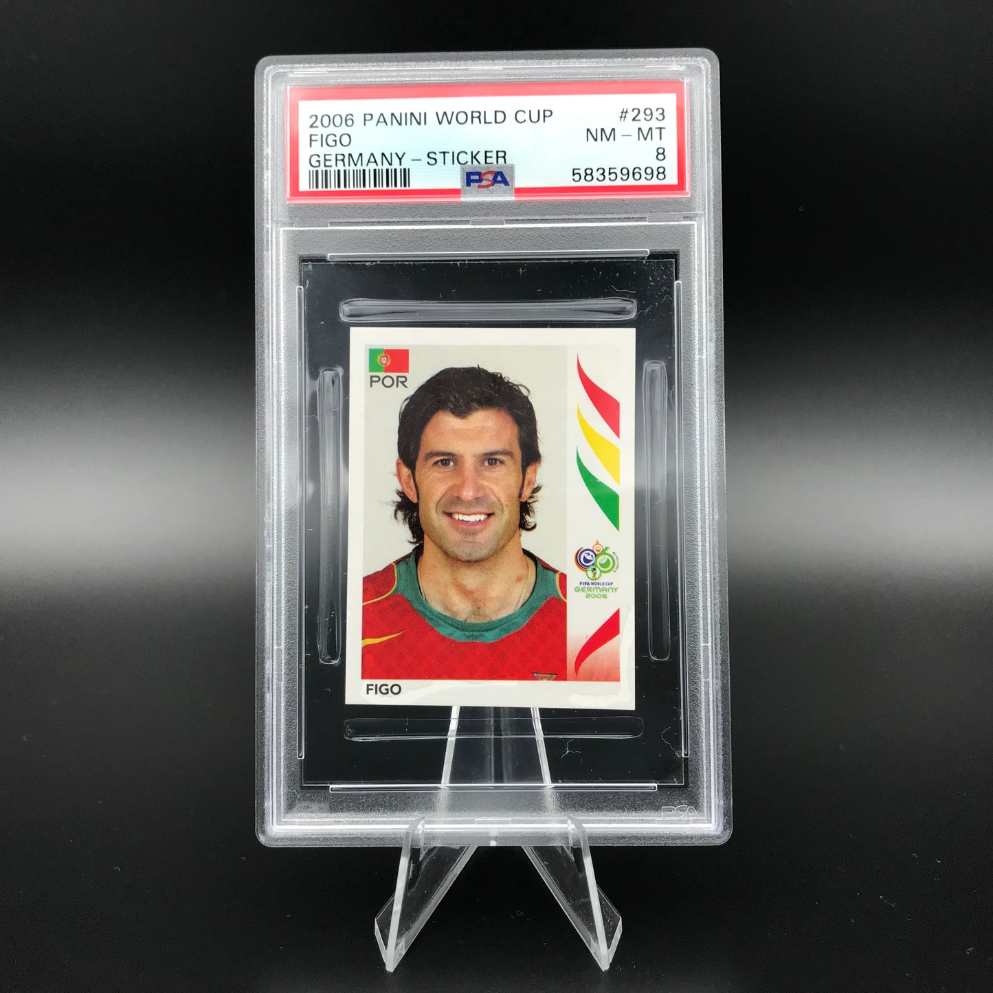 Luis Figo Panini Coppa del Mondo 2006 #293 Adesivo PSA 8