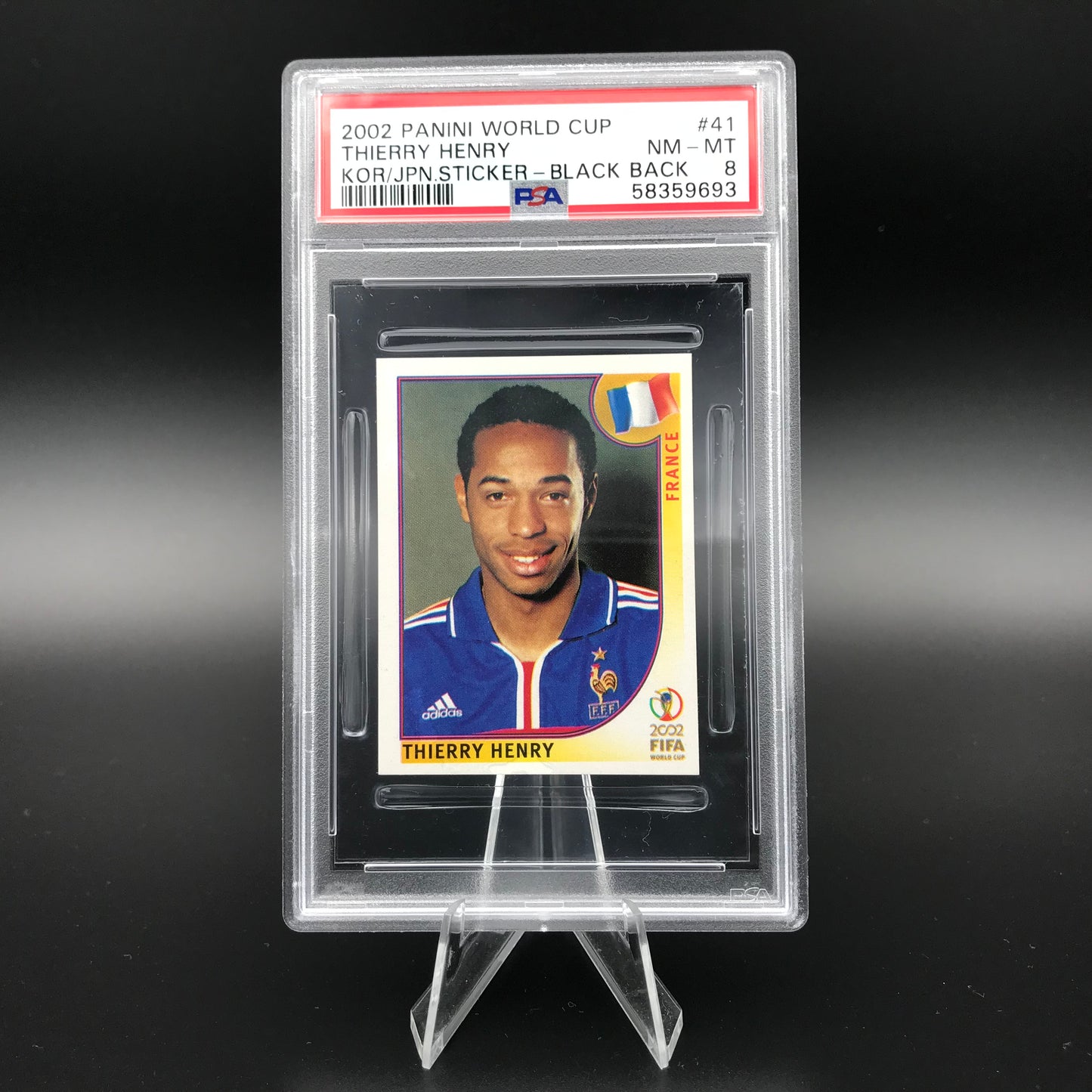 Thierry Henry Panini World Cup 2002 #41 Sticker PSA 8