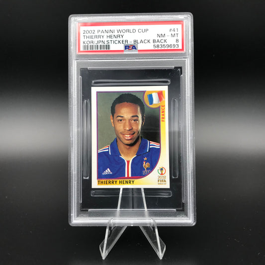 Thierry Henry Panini World Cup 2002 #41 Sticker PSA 8