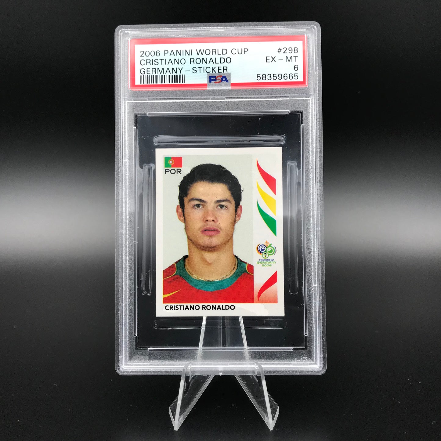 Cristiano Ronaldo Panini World Cup 2006 #298 Sticker PSA 6