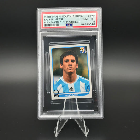 Lionel Messi Panini World Cup 2010 #122 Sticker PSA 8