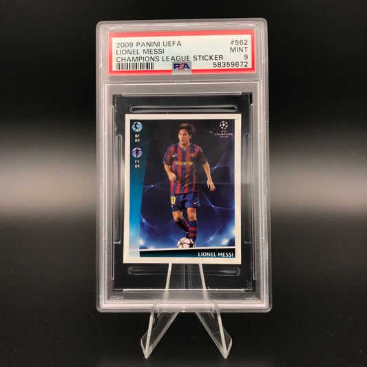 Lionel Messi Panini Champions League 2009 #562 Adesivo PSA 9