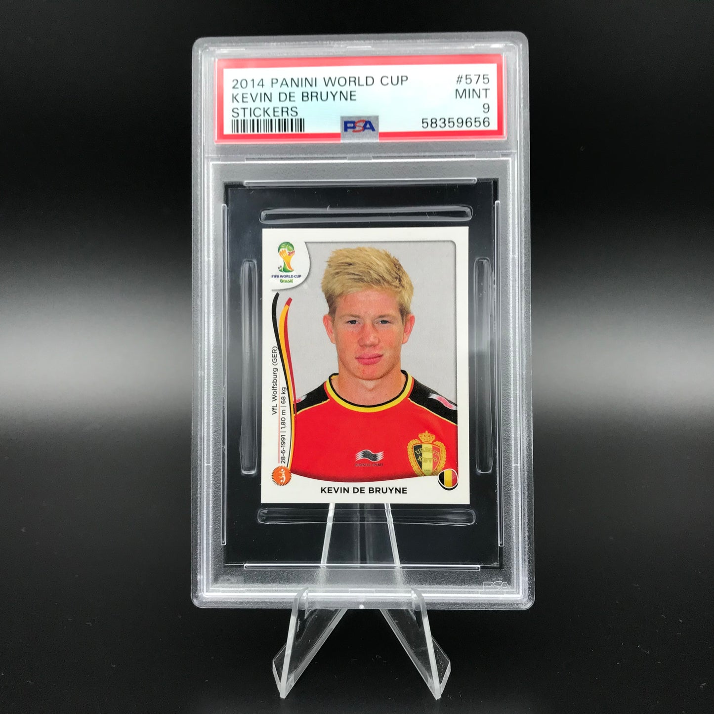 Kevin De Bruyne Panini Coupe du Monde 2014 #575 Autocollant PSA 9