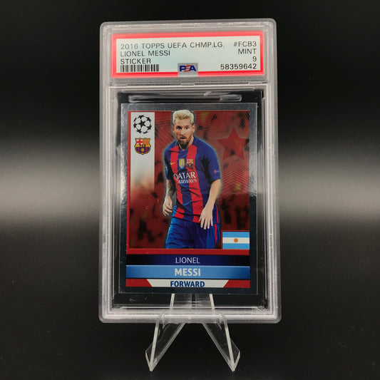 Adesivo Lionel Messi Topps Champions League 2016 #FCB3 PSA 9