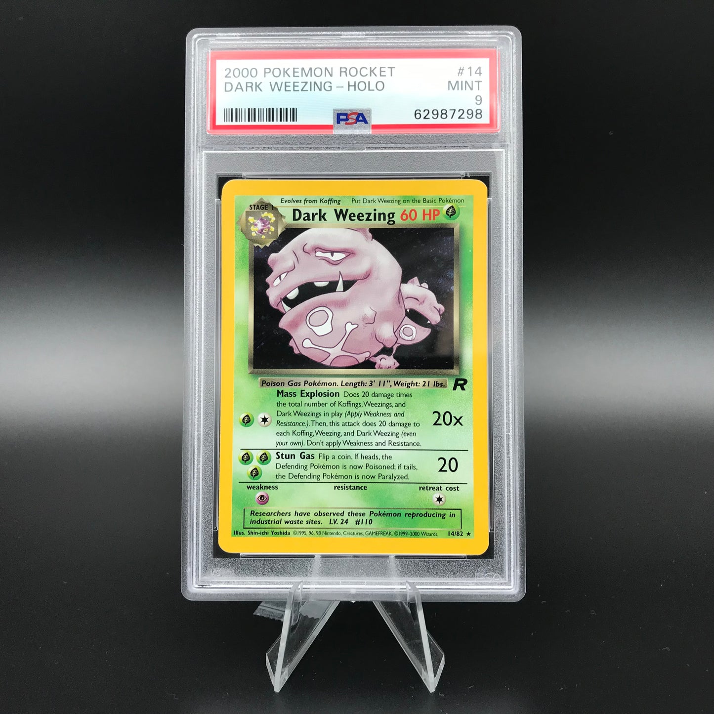 Ologramma Dark Weezing Team Rocket PSA 9