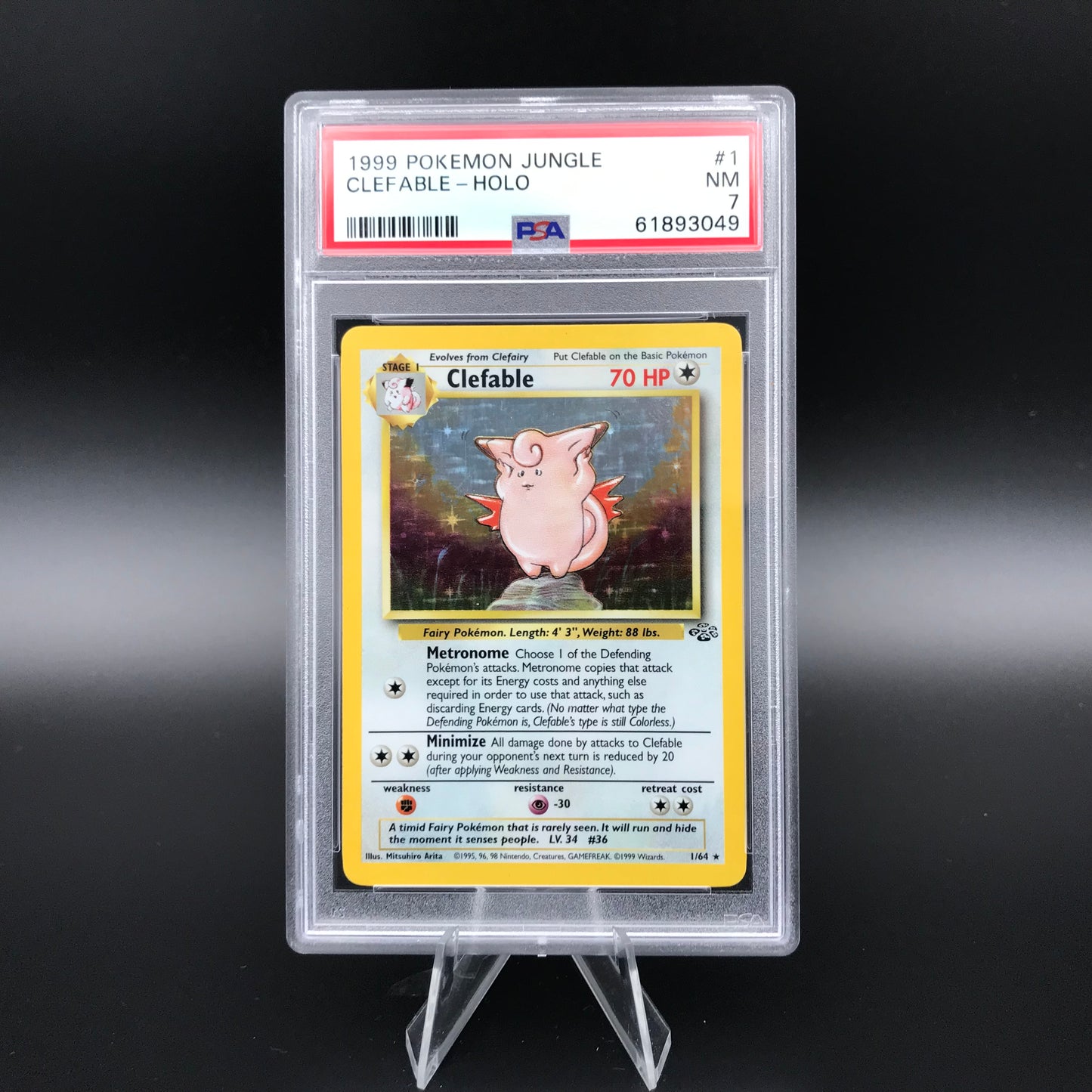 Clefable holo Jungle PSA 7