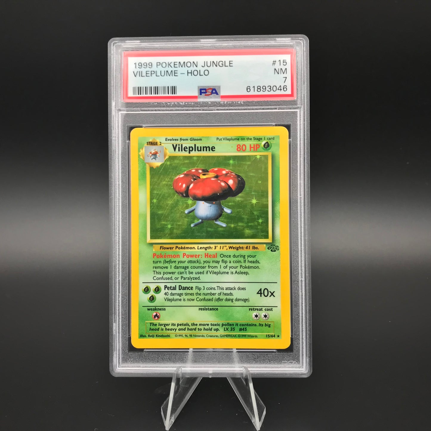 Vileplume holo Jungle PSA 7