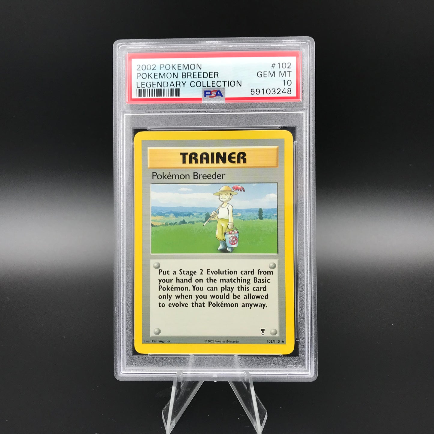 Pokemon Breeder non holo Legendary Collection PSA 10