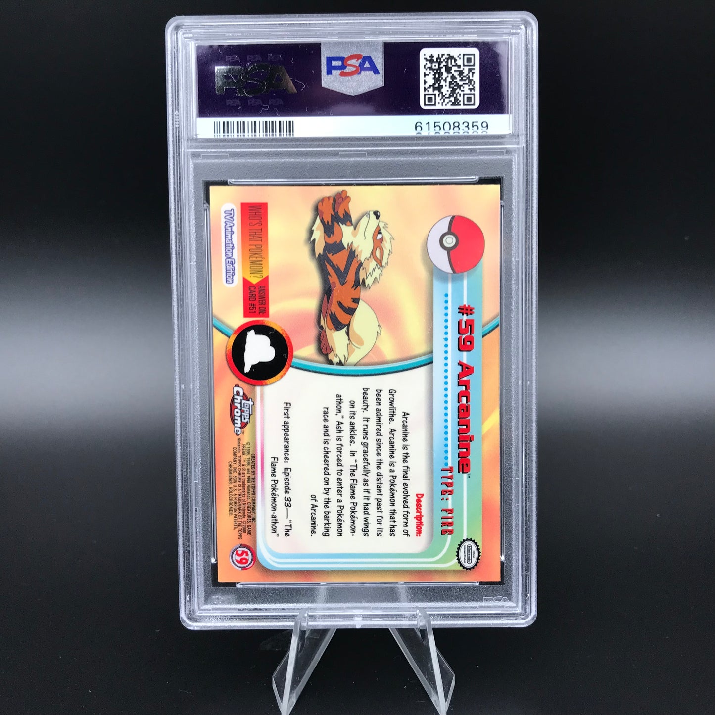 Arcanin holo Topps TV Chrome PSA 7